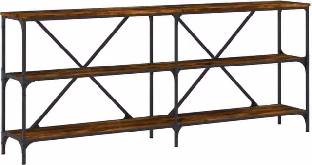 Berkfield Home Smoked Oak Console Table in Brown, W/D/H: 180 x 30 x 75 cm