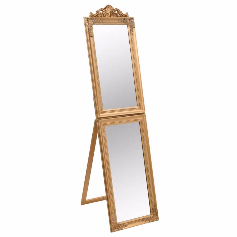 Berkfield Home Gold Free-Standing Rectangular Mirror, W: 45 cm, H: 180 cm – 2
