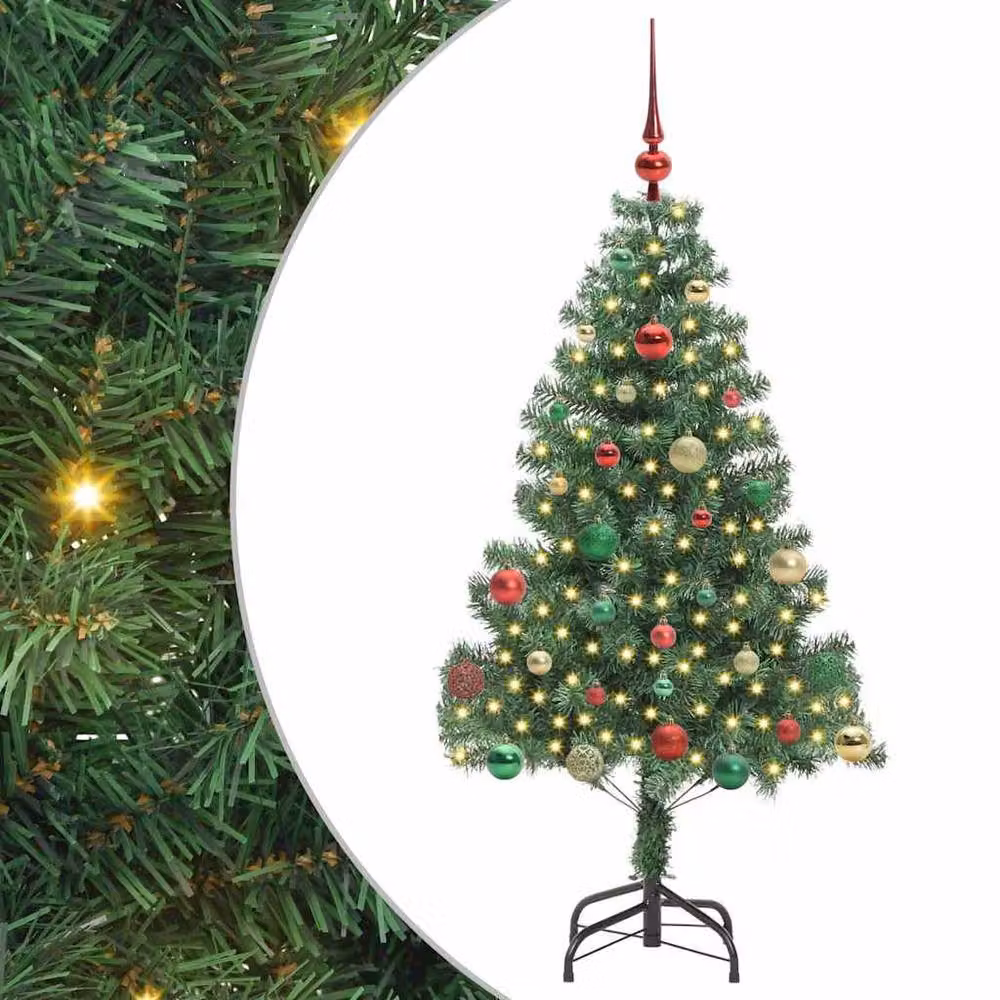 Berkfield Home Green PVC Christmas Tree with 150 LEDs and Stand, Height: 150 cm – 2