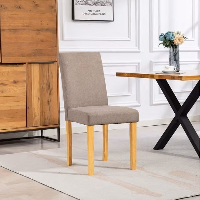 Artemis Home Almont Fabric Dining Chairs, Set of 2, Brown and Beige