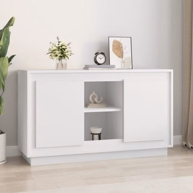 Berkfield Home White Sideboard in Engineered Wood W/D/H: 102 x 35 x 60 cm
