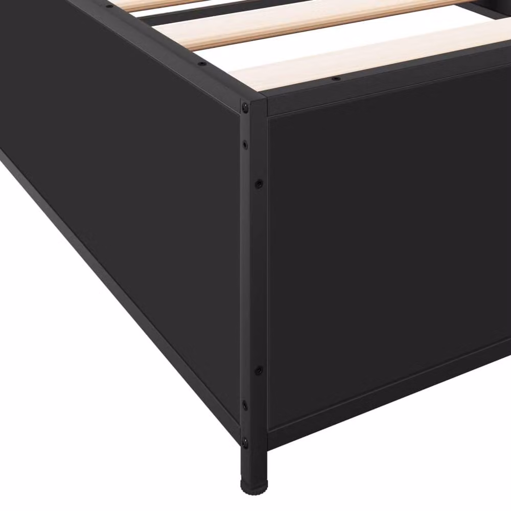 Berkfield Home Small Single Bed Frame in Black, W/D/H: 75 x 190 x 29 cm – 4