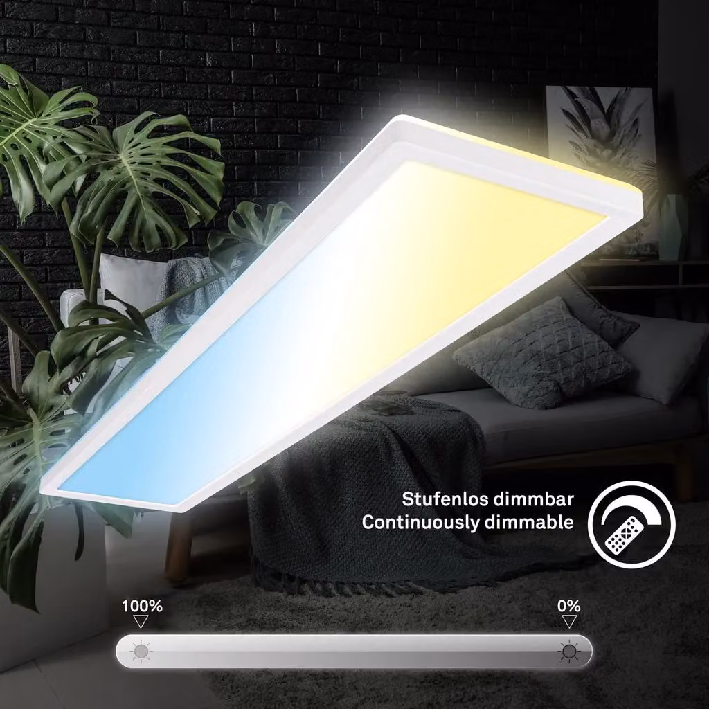 Briloner Ultra Flat White CCT LED Ceiling Panel with Dimming and Remote Control – 3