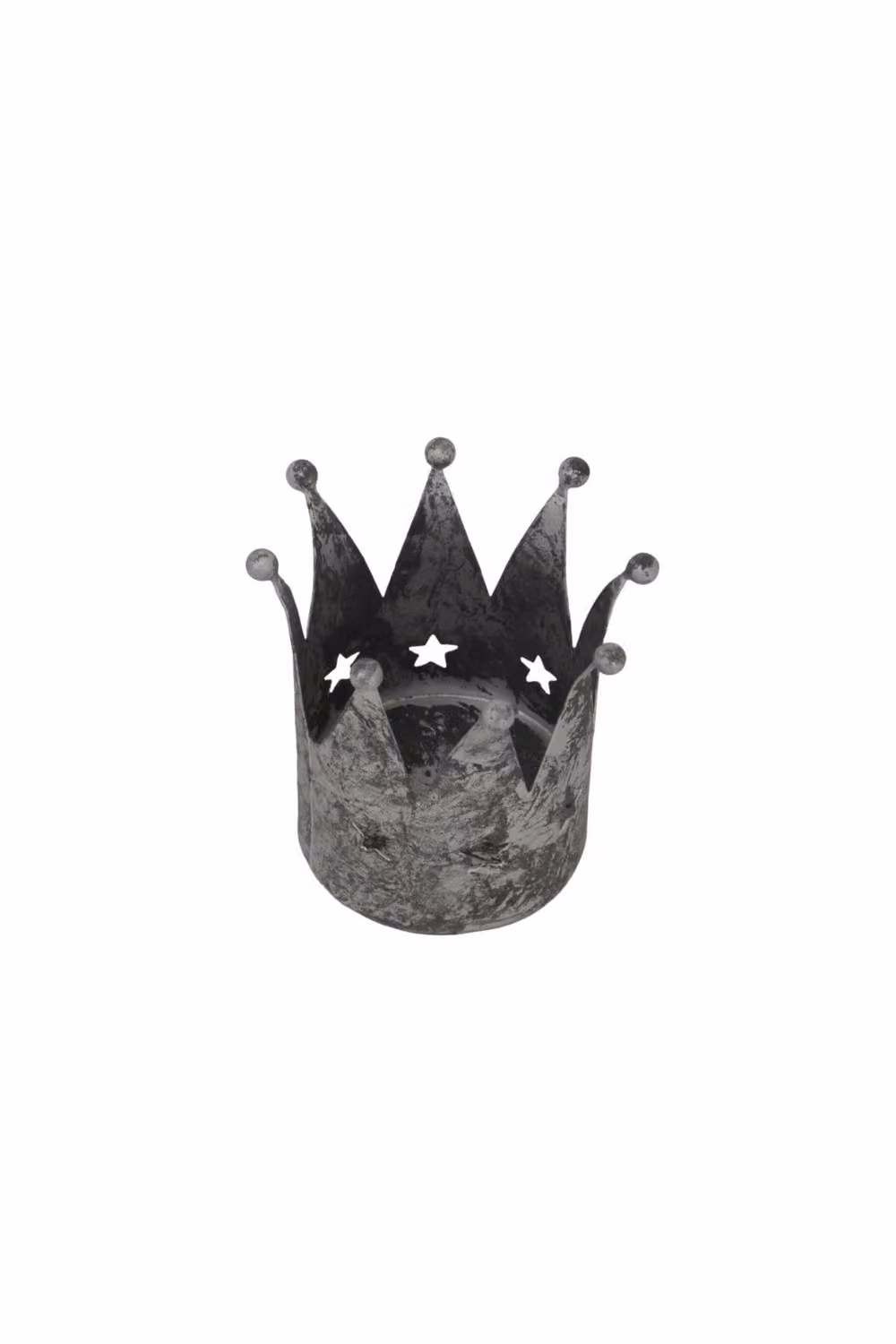 KDMD Antique Silver Crown Tealight Holder in Grey – 2
