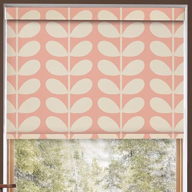 Orla Kiely Jumbo Solid Stem Made to Measure Blackout Roller Blind in Pink