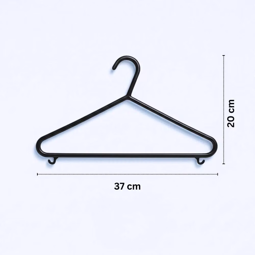 NESTLUNE 50 Black Plastic Space Saving Adult Coat Hangers – 2