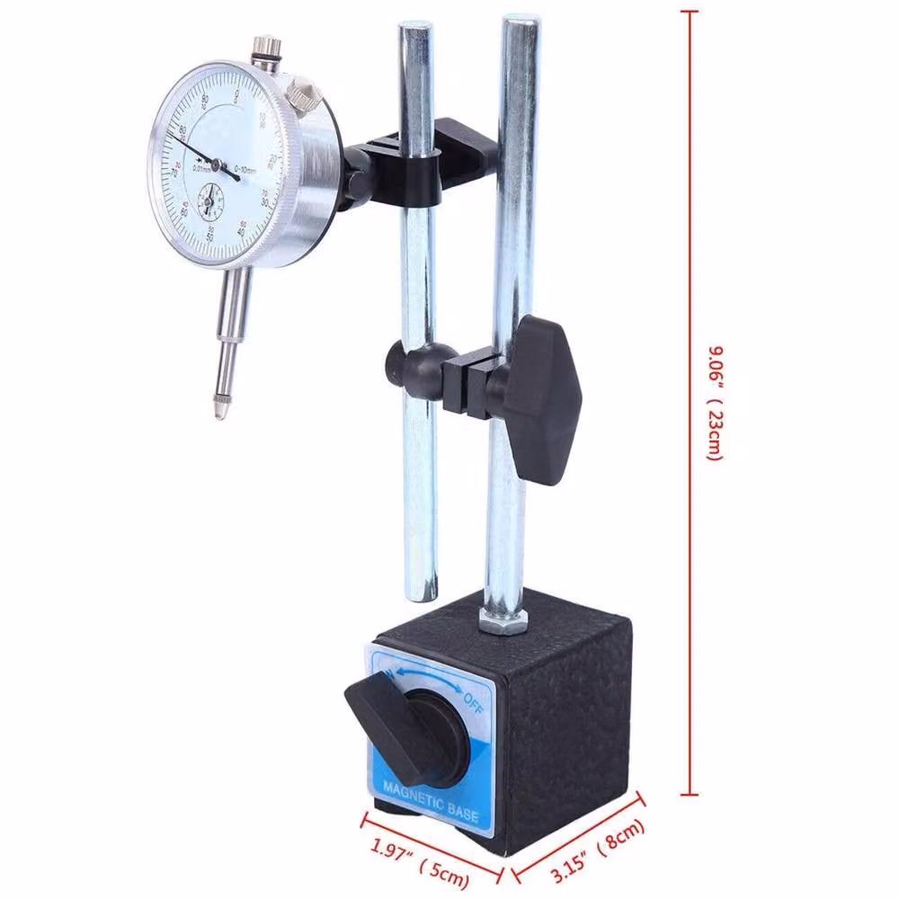 Nordara Metric Dial Test Indicator DTI Gauge with Magnetic Base Stand in Silver, Height: 100 cm
