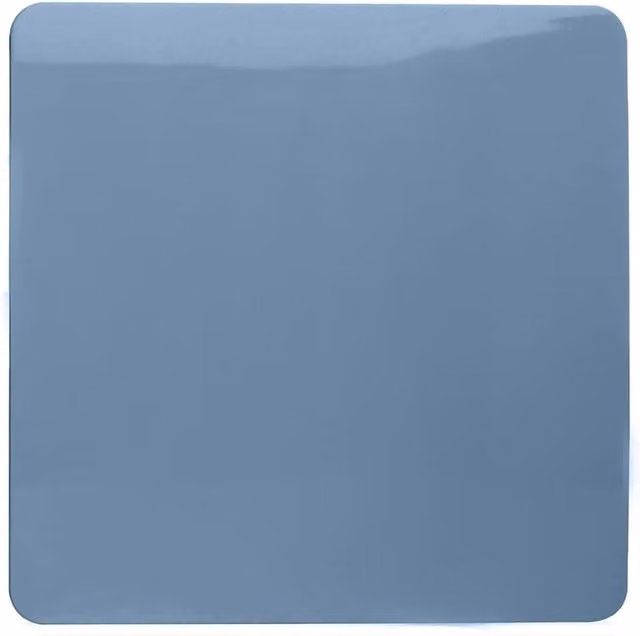 Trendi Single Flush Blanking Plate, Artistic Modern Glossy Tactile Plastic, Blue