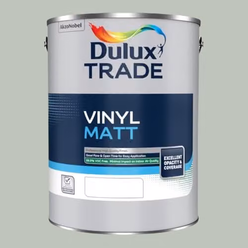 Dulux Trade Vinyl Matt Dispersion Paint in Tranquil Dawn, Grey, 5l