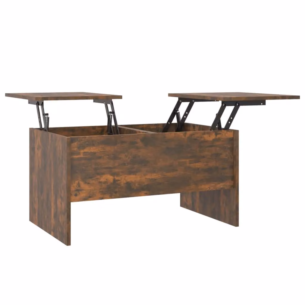 Berkfield Home Smoked Oak Coffee Table in Brown, W: 80 cm, D: 50 cm, H: 42.5 cm – 2