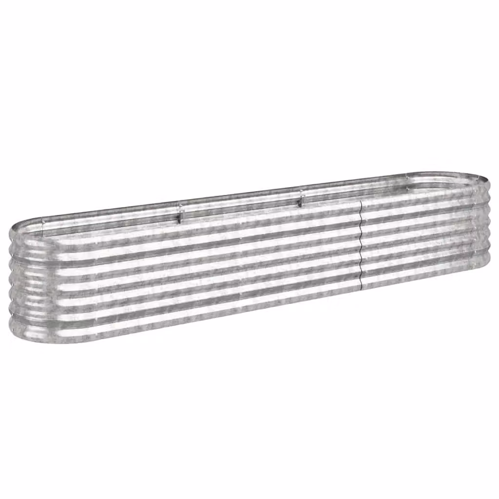 Berkfield Home Garden Silver Powder-coated Steel Raised Bed, W/D/H: 224 x 40 x 36 cm – 2