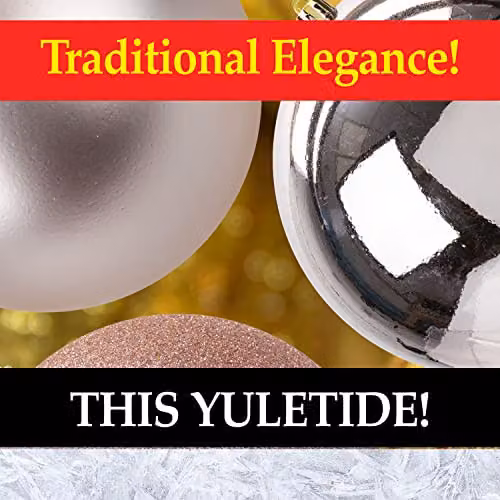 VFM Round Christmas Baubles in Gold, Multicolour and Pink, 10 cm – 8
