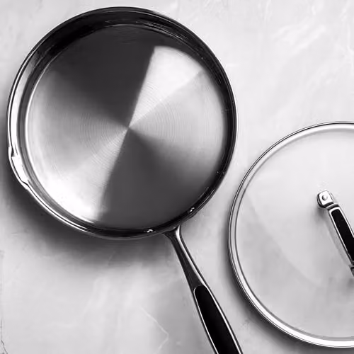 Prochef Stainless Steel Saute Pan with Glass Lid, Silver, Diameter: 26 cm, Height: 7.4 cm – 3