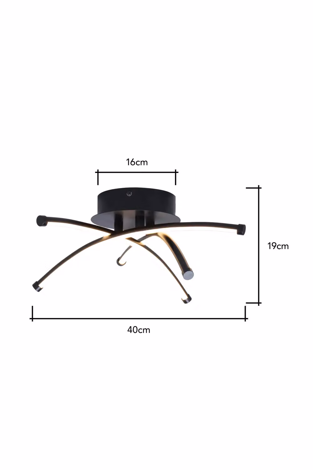 BHS Lighting Aalto LED Flush Ceiling Light in Black – 3