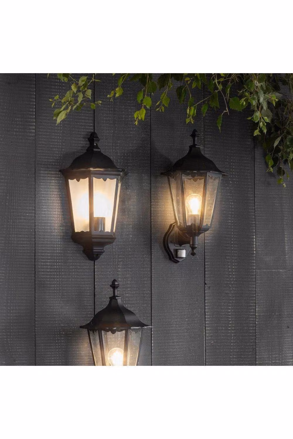 Netlighting Burford Outdoor Wall Lantern in Matt Black with Transparent Glass, IP44 Rated, E27 Socket – 3