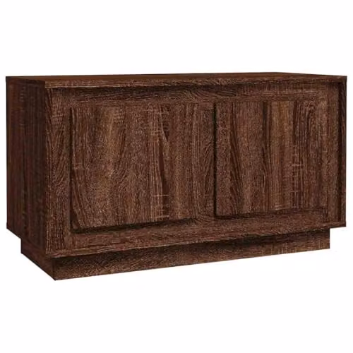 vidaXL Modern Brown Oak TV Cabinet in Engineered Wood W: 80 cm, D: 35 cm, H: 45 cm