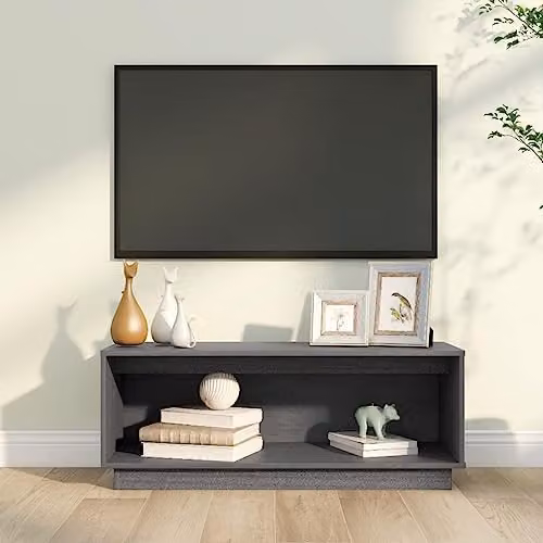 vidaXL Grey Solid Wood Pine TV Cabinet W/D/H: 90 x 35 x 35 cm – 2