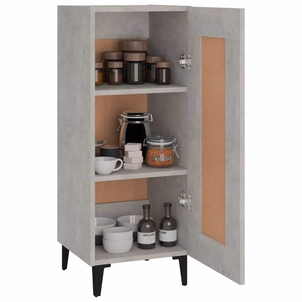 Berkfield Home Industrial Sideboard in Concrete Grey, W/D/H: 34.5 x 34.5 x 90 cm – 3