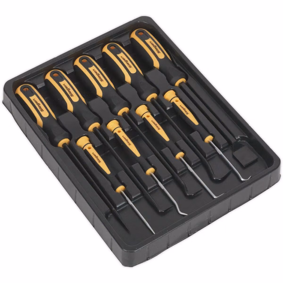 Loops 9 Pack Steel Hand Scraper and Hook Set in Black and Multicolour for Gasket Scraping and Hose and Pin Clip Picking – 2
