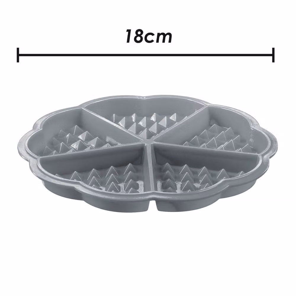 VFM Reusable Non-Stick Silicone Heart-Shaped Waffle Air Fryer Liner, Grey, Diameter: 18 cm – 2