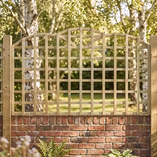 Premier Garden Supplies Brown Square Wall Mounted Wood Trellis Panels, W: 115 cm, H: 183 cm