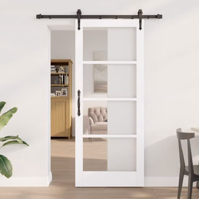 Berkfield Home Orkdal Sliding Door with Hardware Set, White, W: 83 cm, H: 202 cm – 1