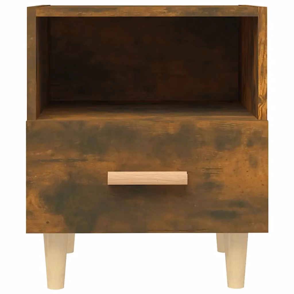 Berkfield Home Set of 2 Smoked Oak Bedside Cabinets, Brown, W/D/H: 40 x 35 x 47 cm – 4