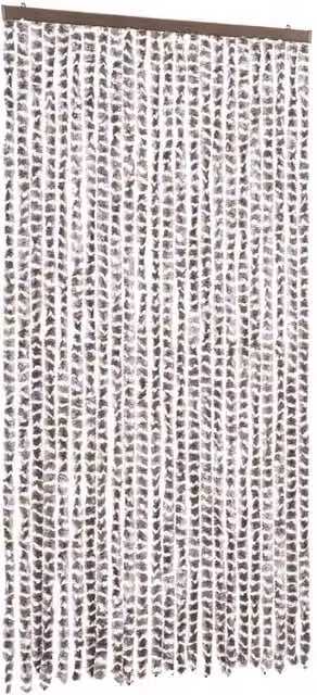 Berkfield Home Chenille Insect Curtain in White and Beige, W: 100 cm, H: 220 cm – 1