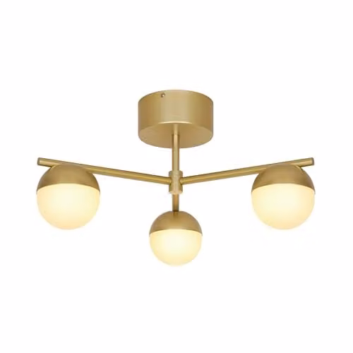 Nordlux Contina Art Deco Ceiling Light in Gold and White Metal with Glass Sphere, G9 Mains – 1