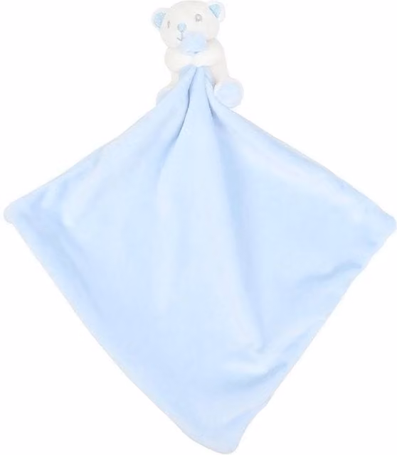 Mumbles Bear Rattle Blanket in Blue