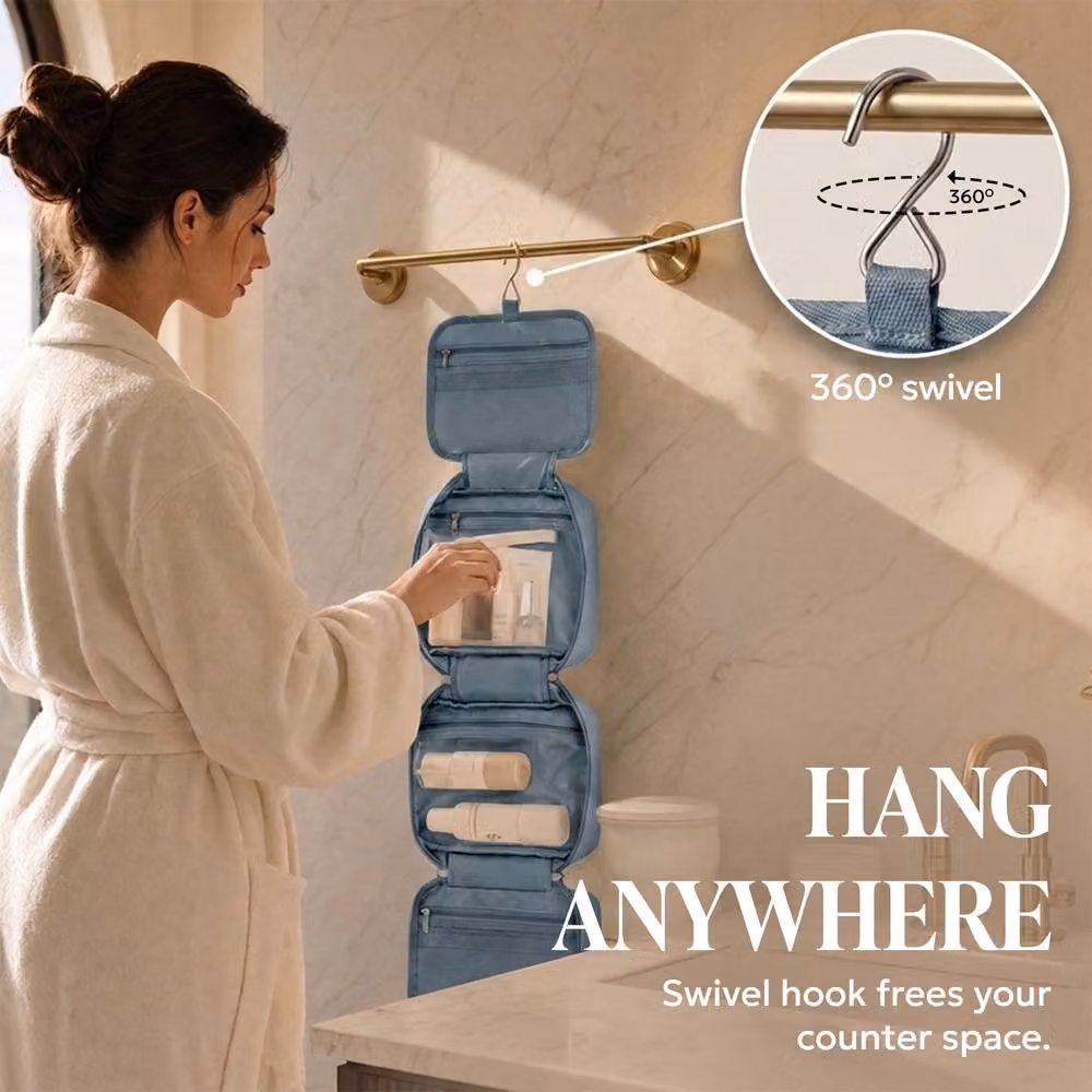 LUGG Travel Toiletry Bag with Hanging Hook in Grey, W/D/H: 19 x 8 x 25 cm – 4