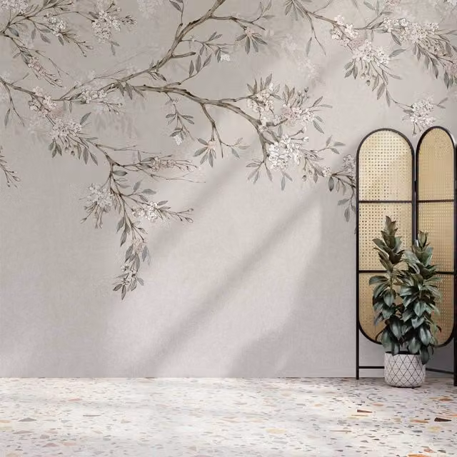Superfresco Easy Blossom Trail Floral Wall Mural in Beige and Pink, W: 300 cm, H: 280 cm – 1