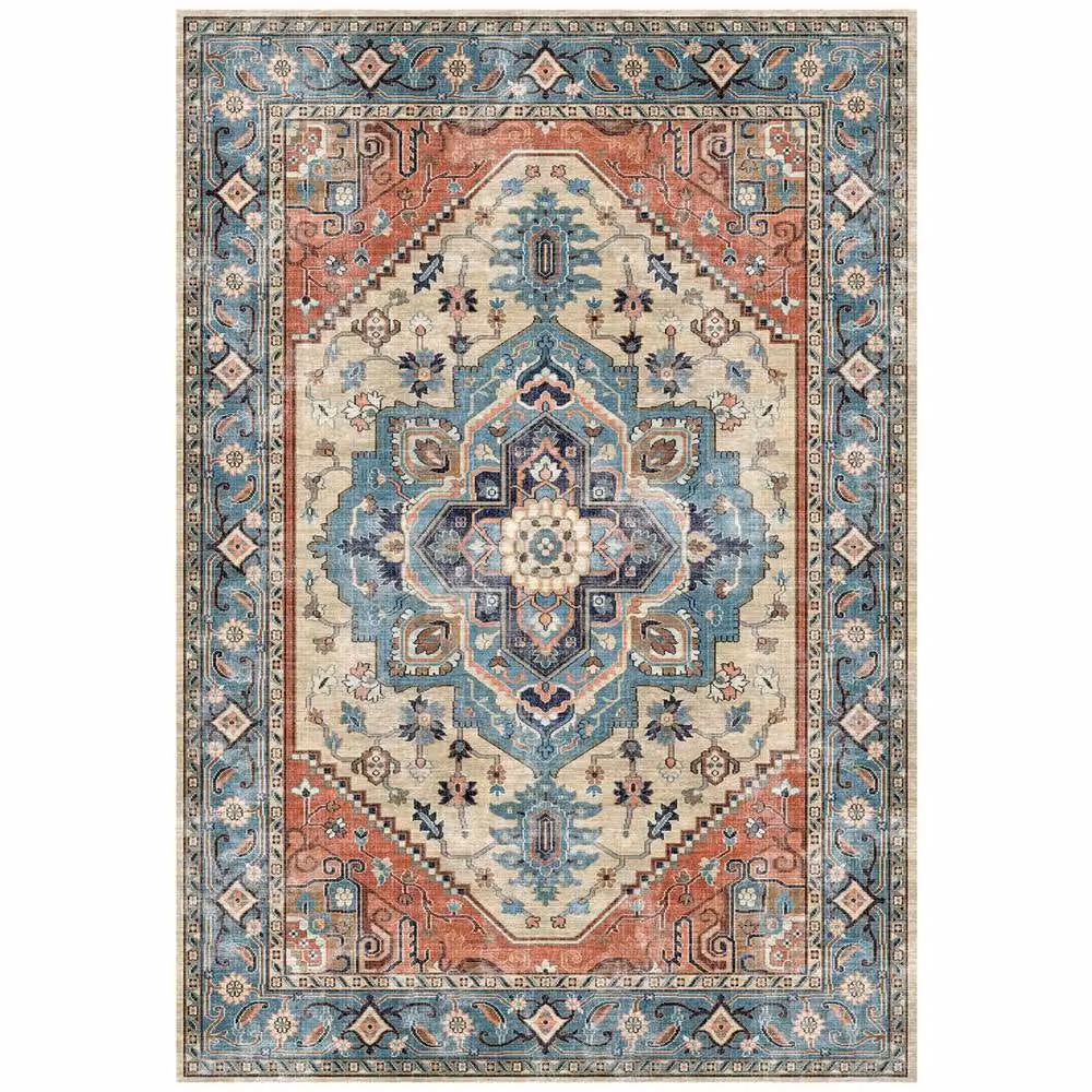 The Rug Shop UK Blue and Multicolour Geometric Traditional Rug, W: 160 cm, D: 230 cm – 2