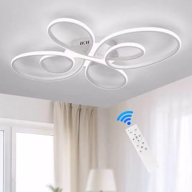 FLAVORA Modern Dimmable LED Ceiling Light with Remote Control, White