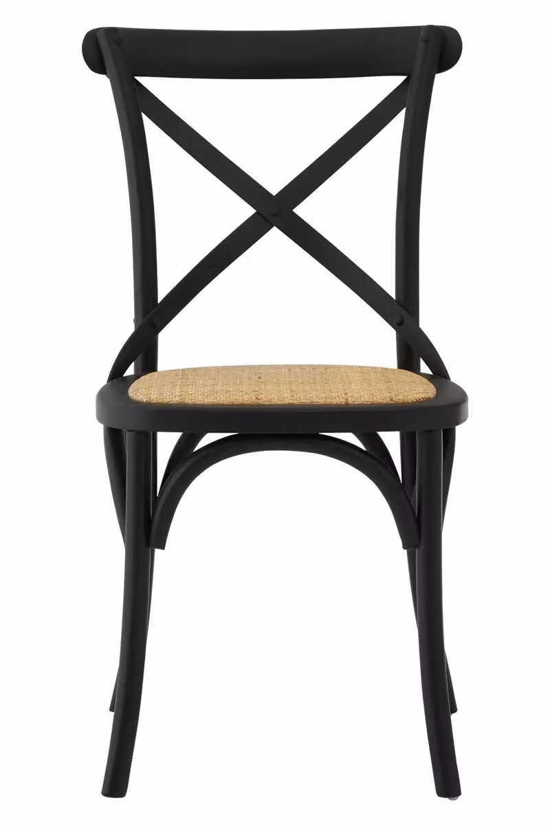 Orsina Modern Black Oak Wood and Rattan Dining Chair – 8