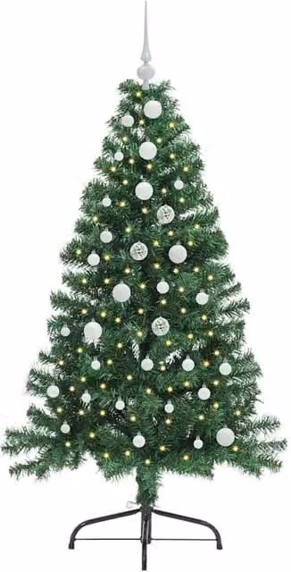Berkfield Home Beautiful Artificial Pre-lit Christmas Tree, Green, Height: 150 cm