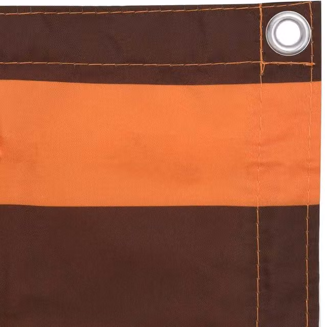 Berkfield Home Modern Balcony Screen in Orange and Brown Oxford Fabric, W: 90 cm, H: 400 cm