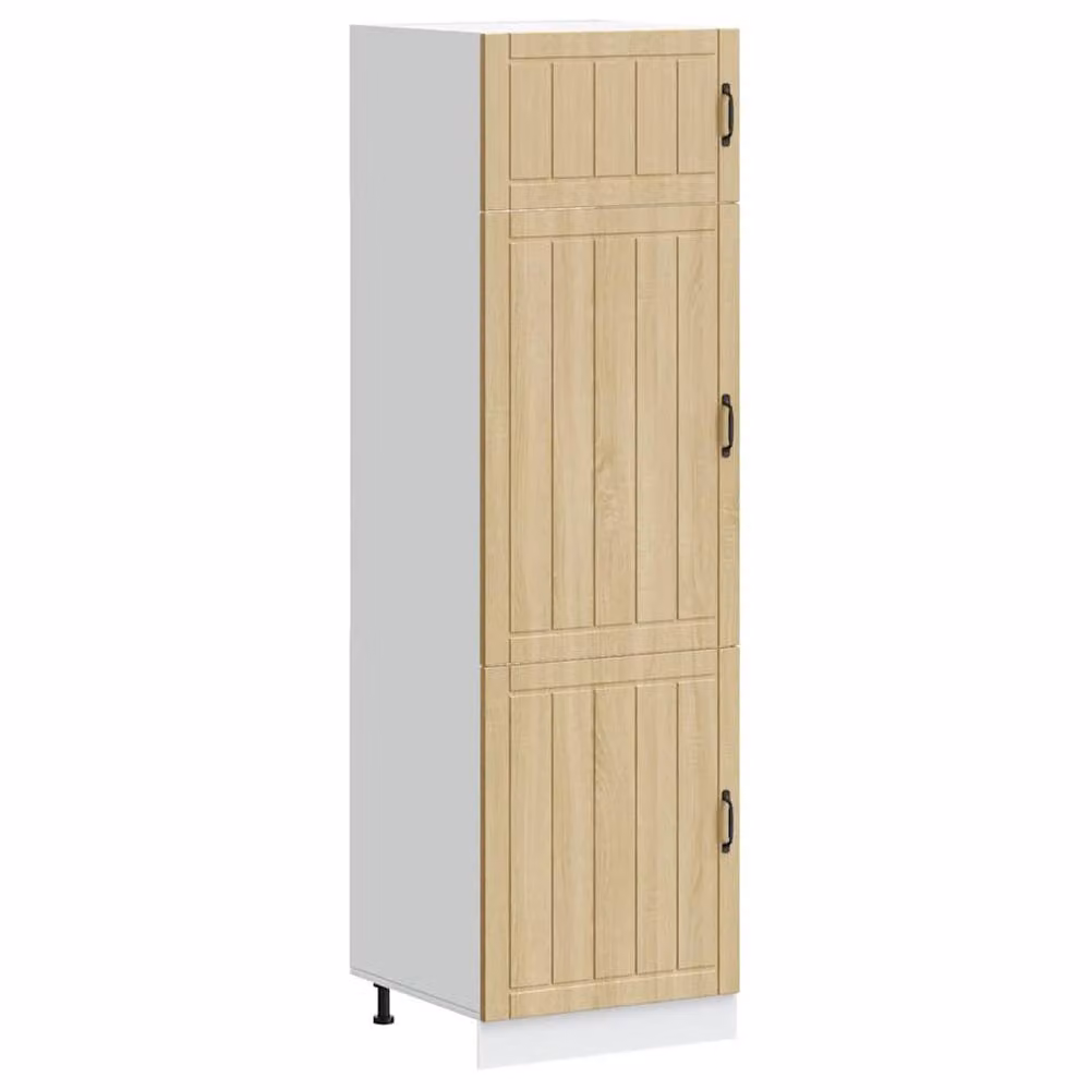 Berkfield Home Lucca Kitchen Cupboard in Sonoma Oak, Light Brown, W/D/H: 57.0 x 20.0 x 207.0 cm – 2