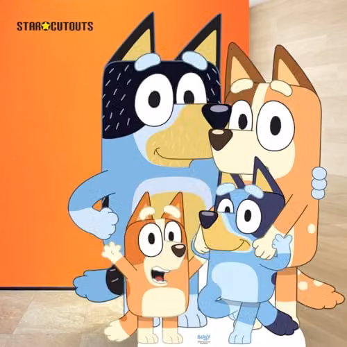 Star Cutouts SC4465 Bluey Heeler Family Cardboard Cutout, Multicolour, Height: 117 cm – 2