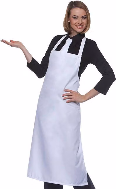 Karlowsky Santorini Press Stud Bib Apron in White