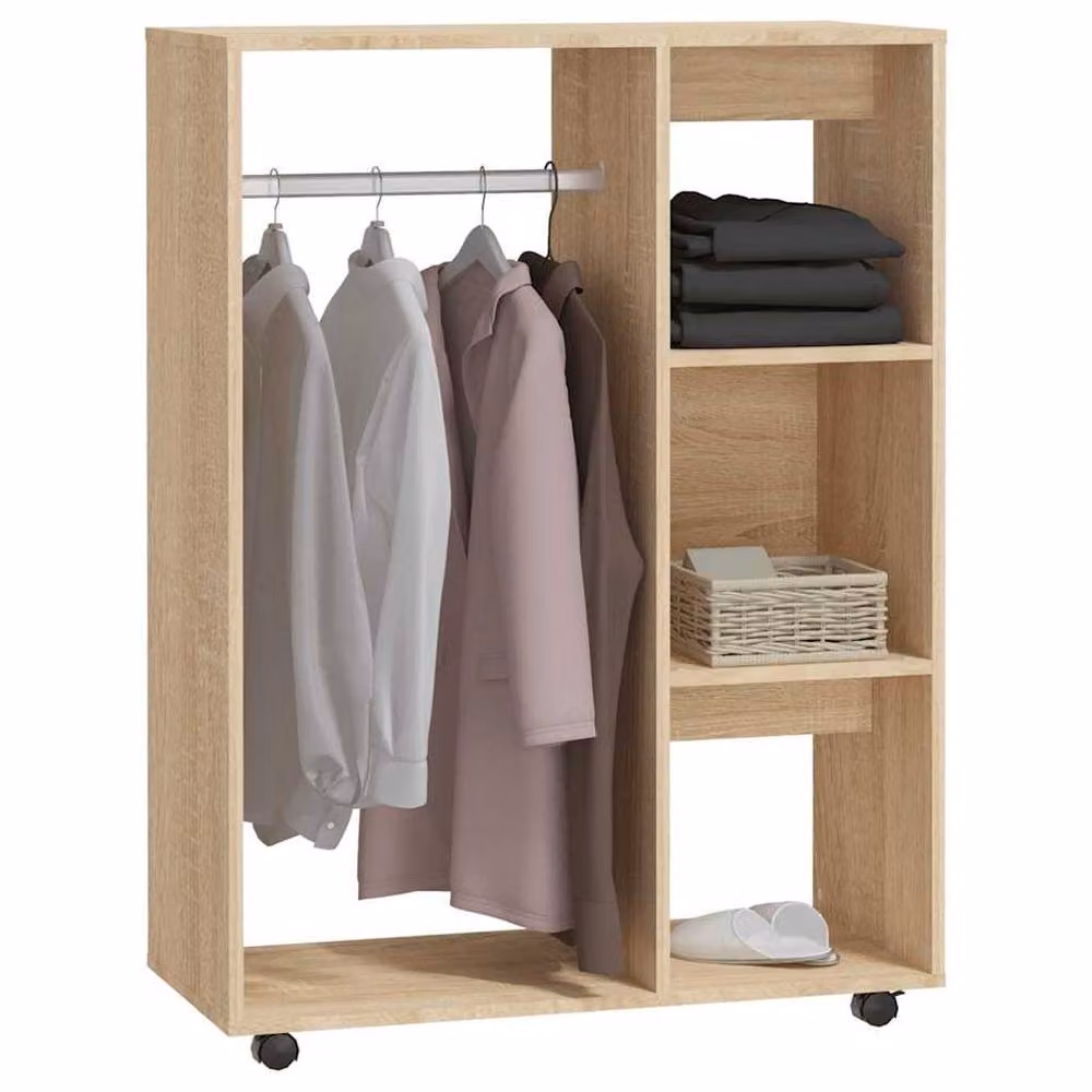 Berkfield Home Sonoma Oak Wardrobe in Brown, W/D/H: 80 x 40 x 110 cm – 3