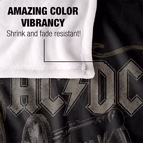 LOGOVISION AC/DC Rock Label Super Soft Silky Touch Fleece Throw Blanket, Multicolour, W/D/H: 91 x 147 cm – 3