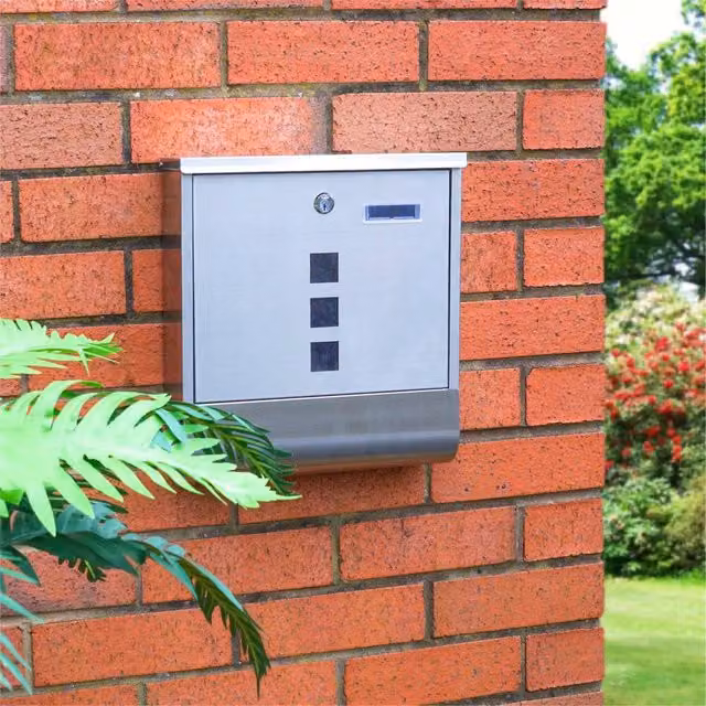 St Helens Home & Garden Wall Mounted Lockable Letterbox, Silver, H 33.5 cm x W 30.5 cm x D 9.6 cm – 6