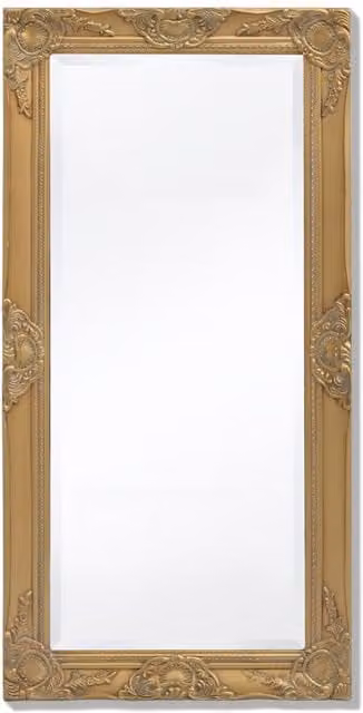 Berkfield Home Antique Baroque Style Rectangular Wall Mirror, Gold, W: 100 cm, H: 50 cm