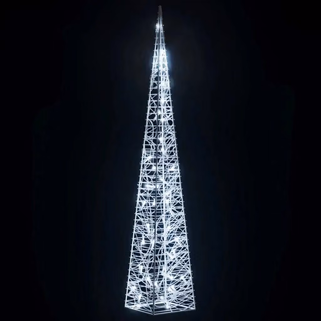 Berkfield Home Acrylic Decorative LED Light Cone in White and Multicolour, Height: 90 cm – 3