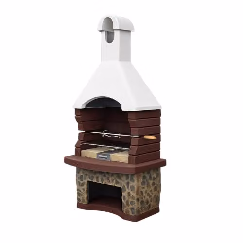 Callow Mussalla Masonry BBQ with Built-in Rotisserie in Brown – 1