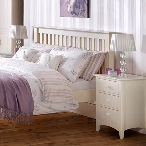 Julian Bowen Cameo 3 Drawer White Wooden Bedside Table W/D/H: 43 x 44 x 63 cm – 3