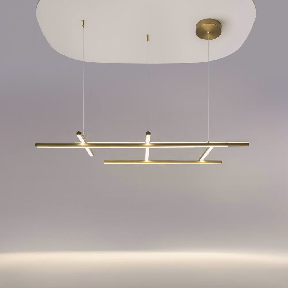 Netlighting Radiance Modern Square LED Semi Ceiling Light in Gold and White with 3150lm Warm White Output – 2