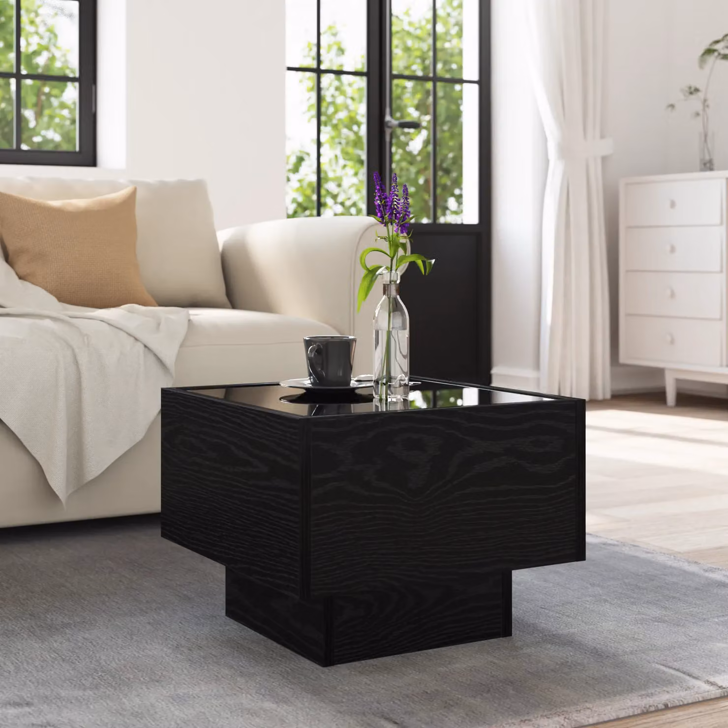 Berkfield Home Black Oak Side Table, W/D/H: 40 x 40 x 30 cm – 3