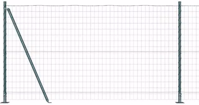 Berkfield Home Euro Fence with 7 Flanged Posts, Green Galvanised Steel, W: 10 m, H: 1.2 m – 1